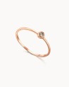 Roségouden solitaire diamant met bruine diamant | LECARRE