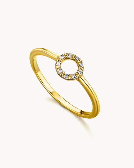 Gold Diamond Circle Ring | LECARRE