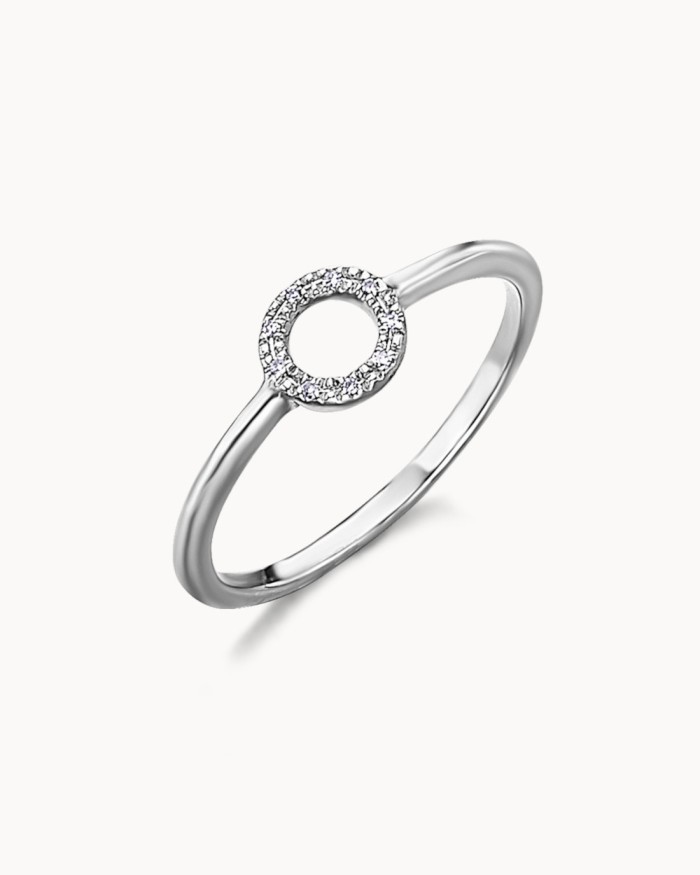 Ring i hvitt gull med diamantsirkel | LECARRE