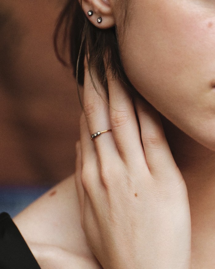 Noir Triple Solitaire Ring | LECARRE