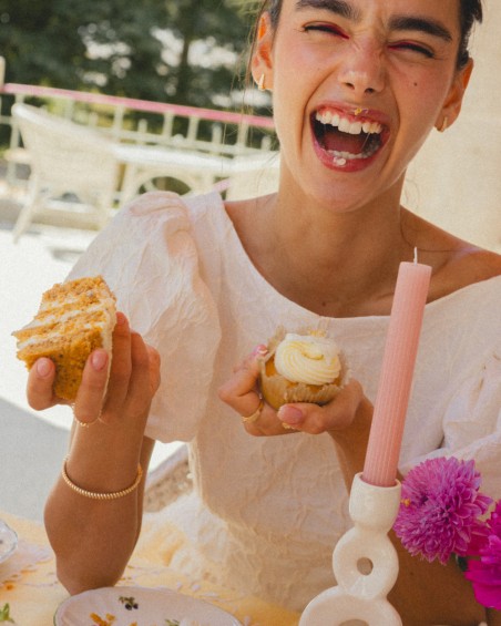 Ring Gluttony gallonado grande 18K gull hvit topas | LECARRÉ