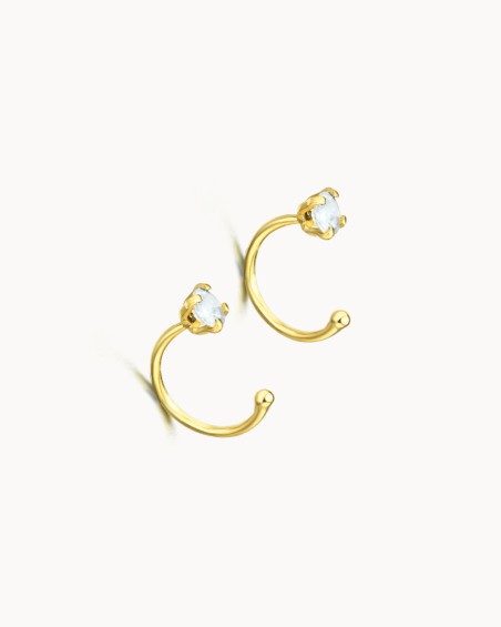Ohrklemmen Gold Mondstein | LECARRE