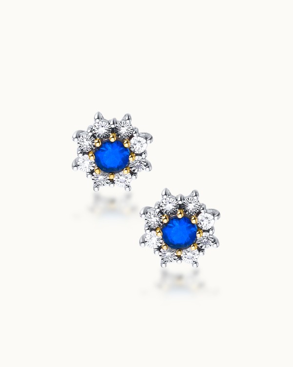 Boucles d'oreilles Sloth roseta or 18K saphir diamants | LECARRE