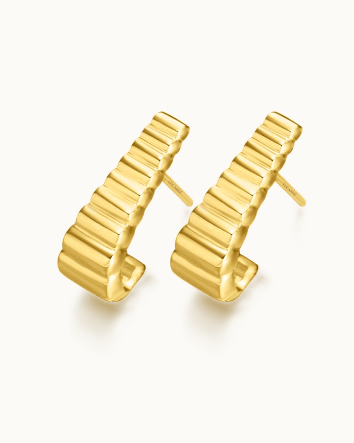 Pendientes Gluttony gallonado de oro 18K | LECARRE