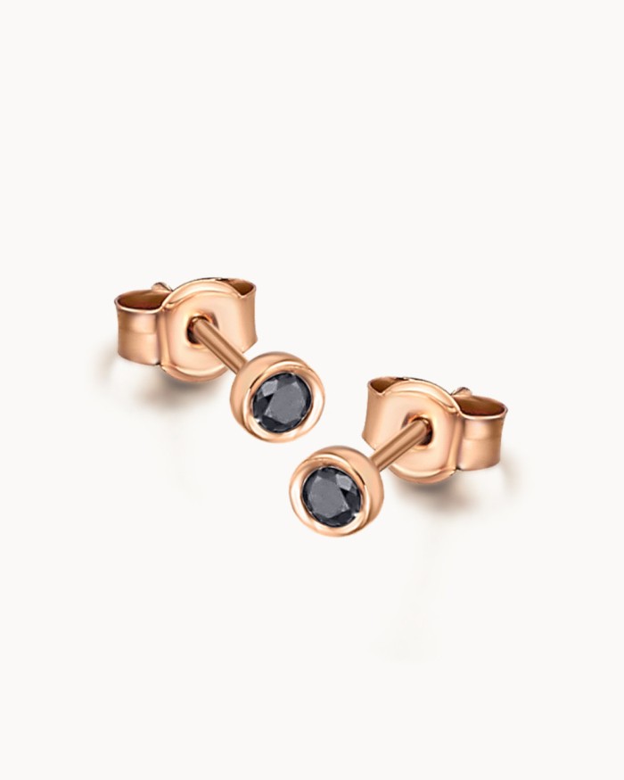 Ohrringe aus Roségold mit schwarzen Diamanten | LECARRE