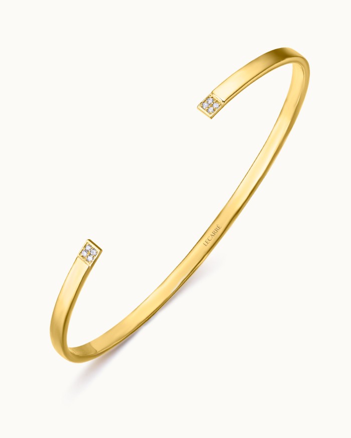 Pulsera Greed rígida de oro 18K con diamantes | LECARRE