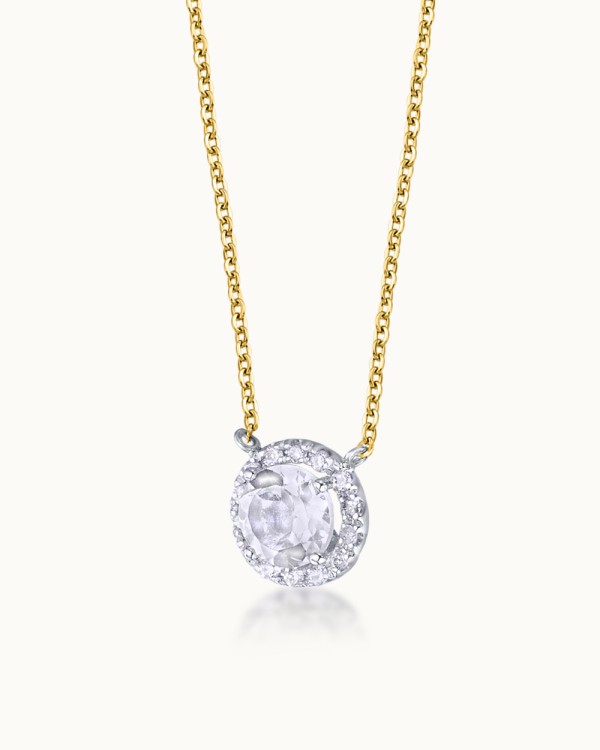 Collar Vanity bicolor de oro 18K con topacios blancos y diamantes | LECARRE