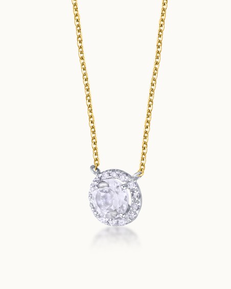 Collar Vanity bicolor de oro 18K con topacios blancos y diamantes | LECARRE