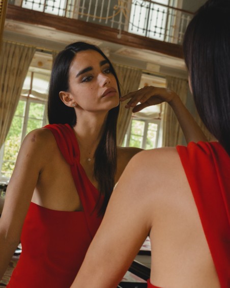 Κολιέ Vanity bicolor χρυσό 18K λευκό τοπάζι διαμάντια | LECARRE