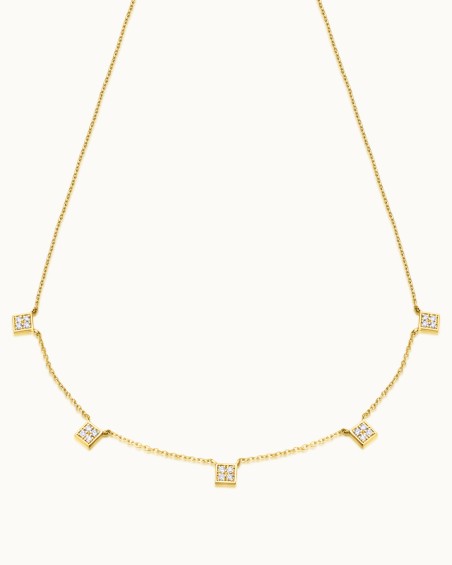 Collier Greed cinco cuadrados or 18K diamants | LECARRE