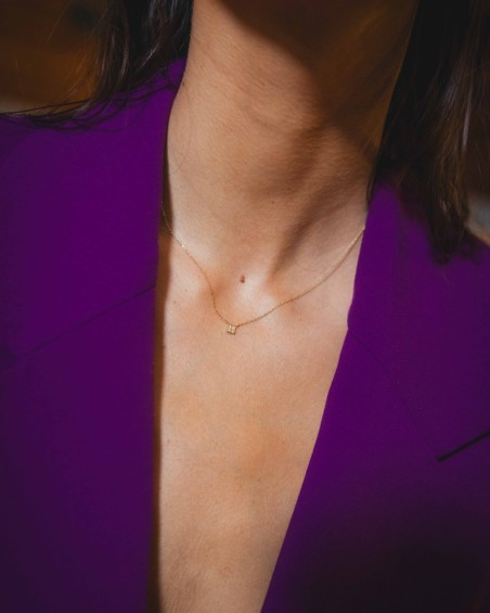 Collana Greed un cuadrado oro 18K diamanti | LECARRE