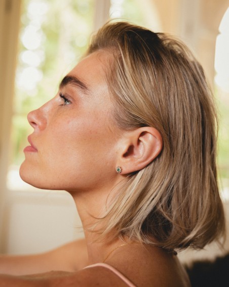 Øredobber Sloth roseta 18K gull safir diamanter | LECARRÉ