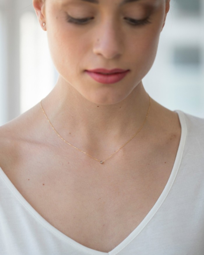 Brauner Diamant + Roségoldkette | LECARRE