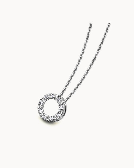 Witte gouden diamanten cirkel choker | LECARRE