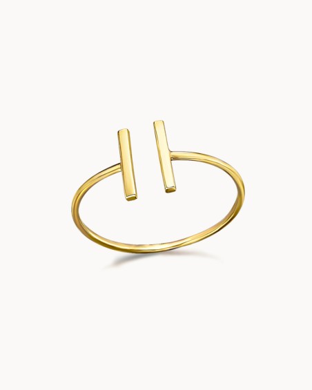 Ring met twee gouden staafjes | LECARRE