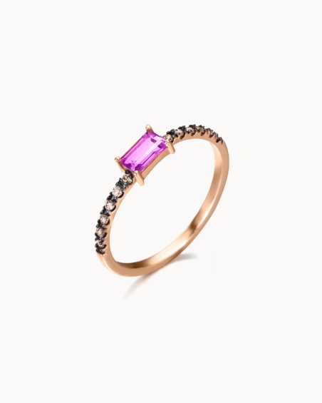 Ring med rosa topas och bruna diamanter | LECARRE