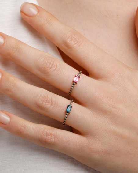 Ring mit rosa Topas und braunen Diamanten | LECARRE