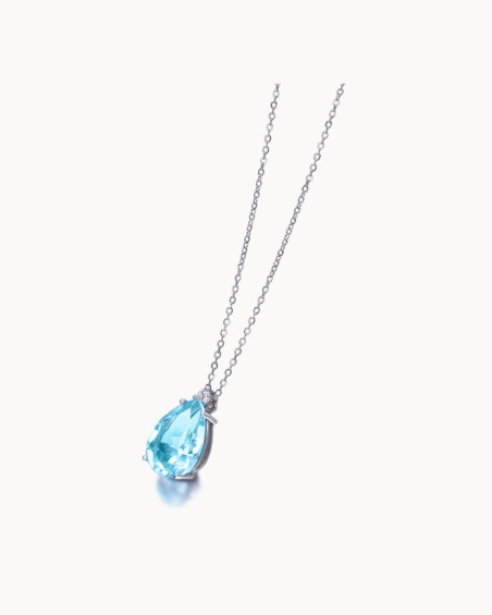 Aquamarijn en diamanten choker | LECARRE
