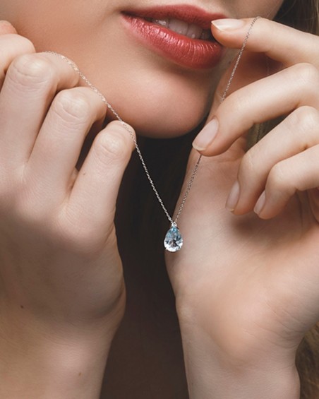 Aquamarijn en diamanten choker | LECARRE