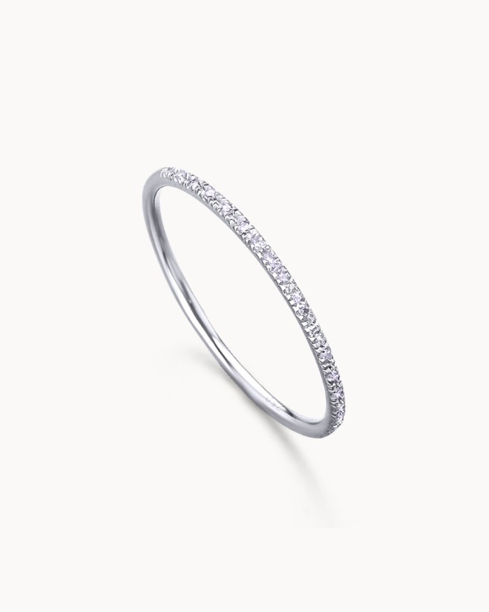 Halb-Ehering aus Weißgold mit Diamanten | LECARRE