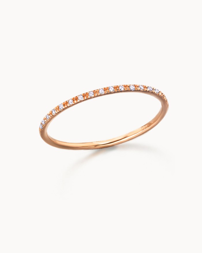 Alliance demi-mariage en or rose et diamants | LECARRE