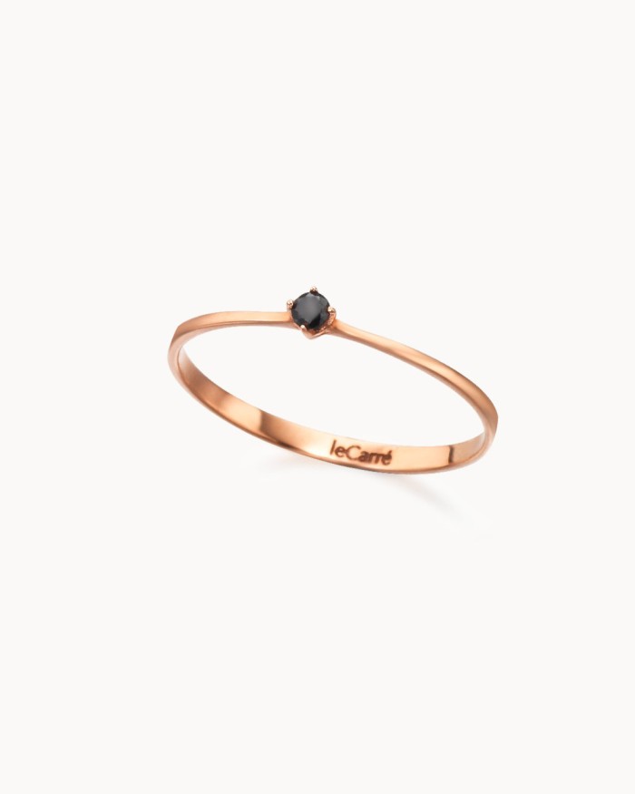 Svart roségull diamantring | LECARRE