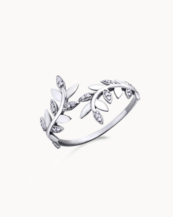 Bague feuille en or et diamants | LECARRE