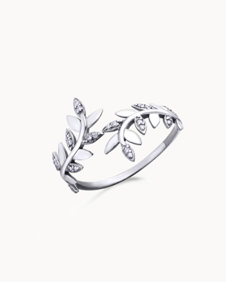 Ring med blader i gull og diamanter | LECARRE