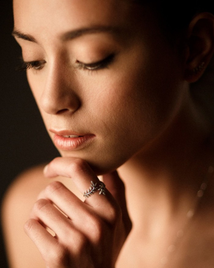 Bague feuille en or et diamants | LECARRE