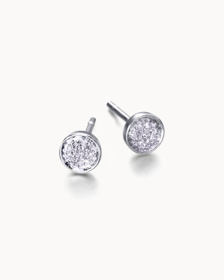 Ronde gouden oorbellen met diamanten | LECARRE