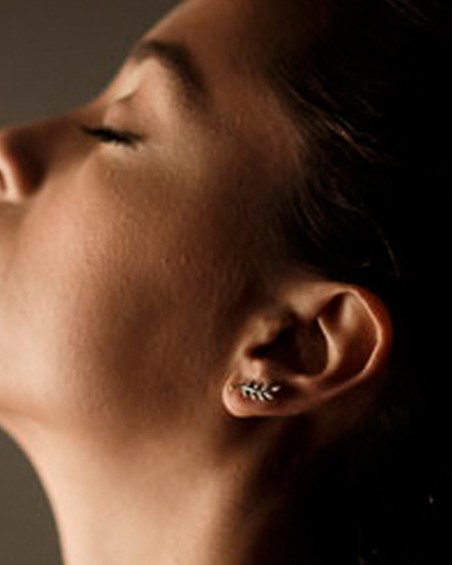 Ohrringe aus Blattgold mit Diamanten | LECARRE