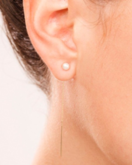 Gouden parelketting oorbellen | LECARRE