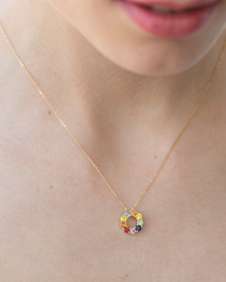 Gouden ketting met gekleurde saffieren | LECARRE