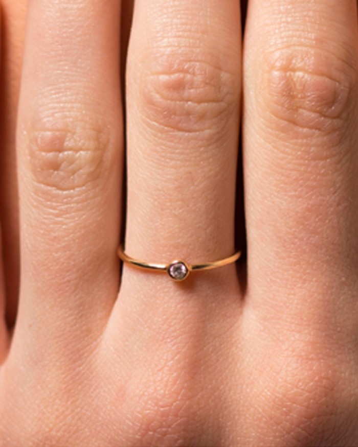 Gouden solitaire diamanten ring | LECARRE