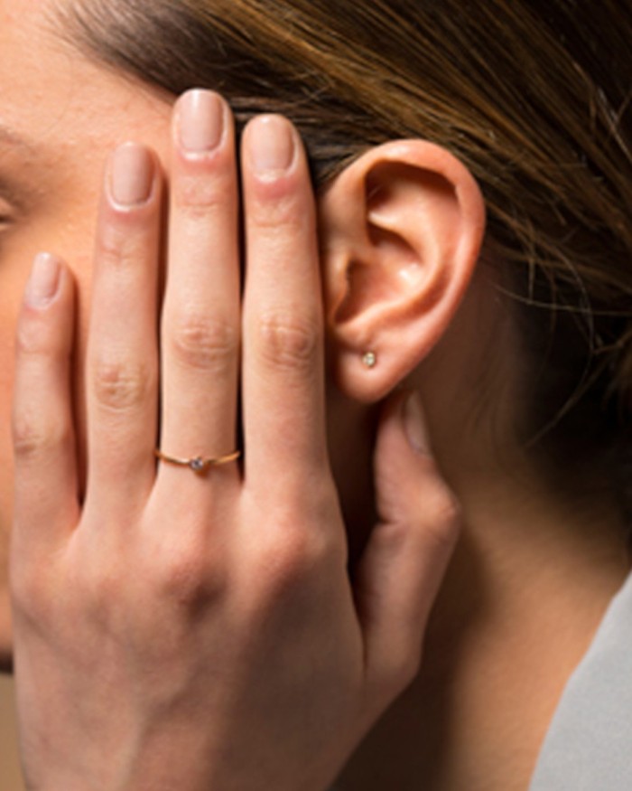 Gouden solitaire diamanten ring | LECARRE