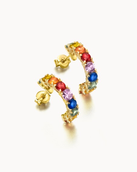 Ohrringe aus Gold und farbigen Saphiren | LECARRE