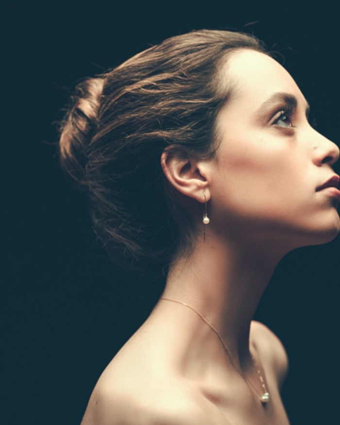 Gouden parelketting oorbellen | LECARRE