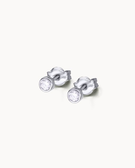 Witte gouden diamanten oorbellen | LECARRE