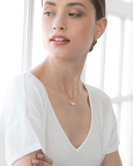 Gouden ketting met drie parels | LECARRE