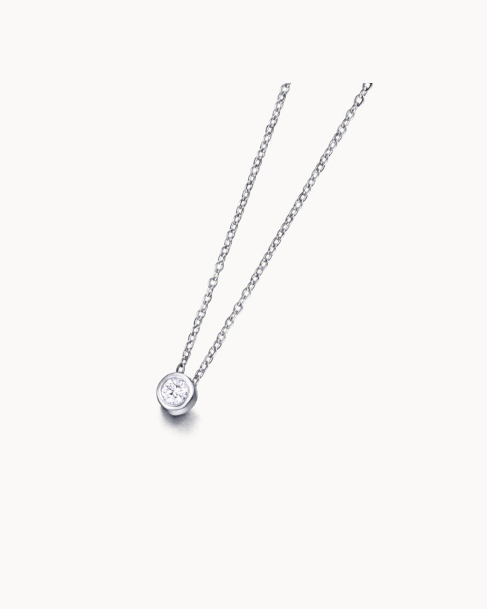 Diamante Con Cadena De Oro Blanco | LECARRE