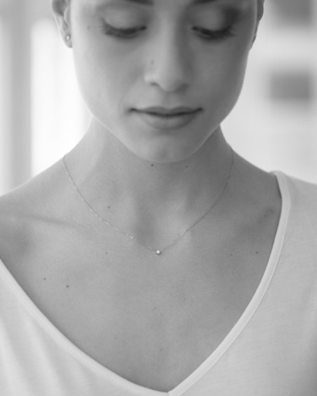 Diamante Con Cadena De Oro Blanco | LECARRE