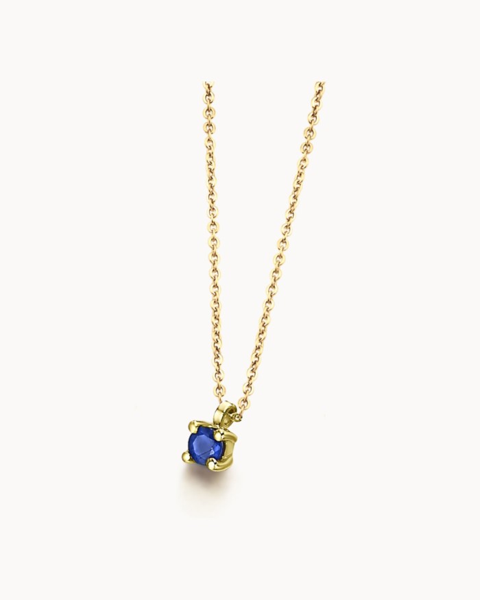 Χρυσό μενταγιόν Colorize Sapphire | LECARRE