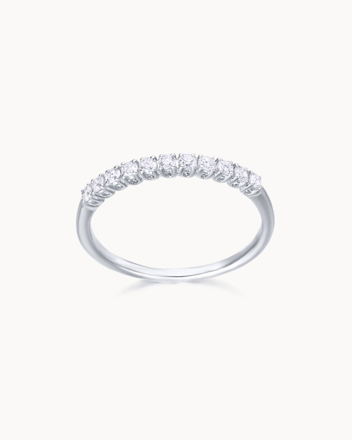 Βέρα Μισού Μήκους από Λευκό Χρυσό με Διαμάντια | LECARRE