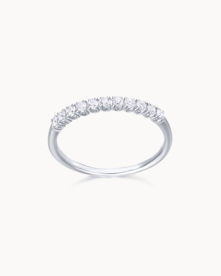 Halv vigselring i vitguld med diamanter | LECARRE