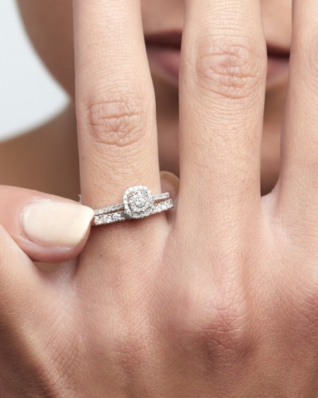 Destiny Rosette Ring White Gold Diamonds | LECARRE