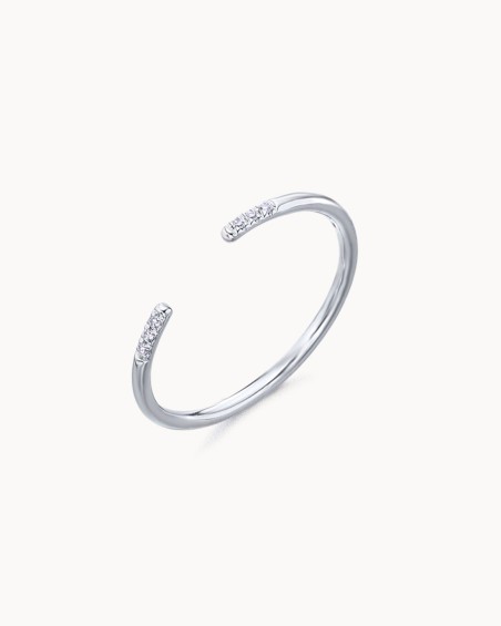 Öppen ring i vitt guld och diamanter | LECARRE