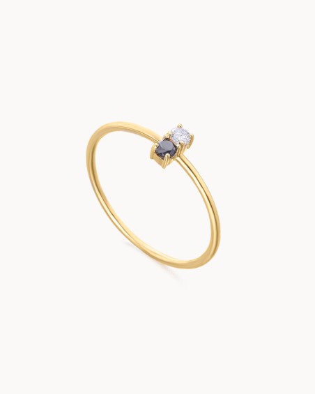 Zwart/wit diamanten ring | LECARRE