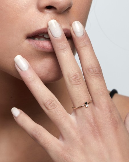 Zwart/wit diamanten ring | LECARRE