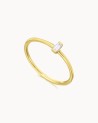 Anello con diamante taglio baguette in oro giallo | LECARRE