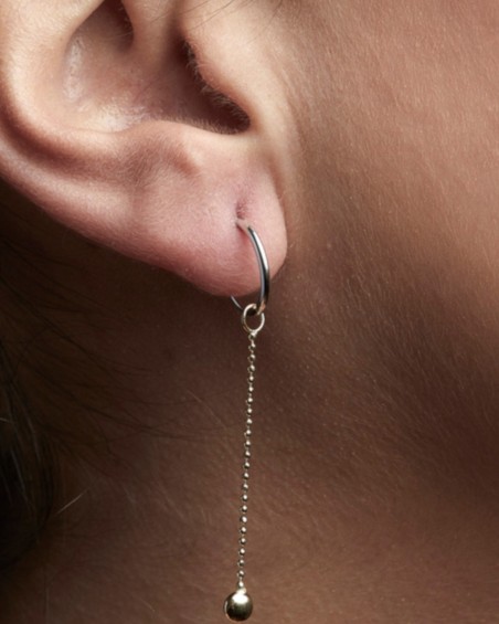 Witte gouden oorbellen met ketting | LECARRE